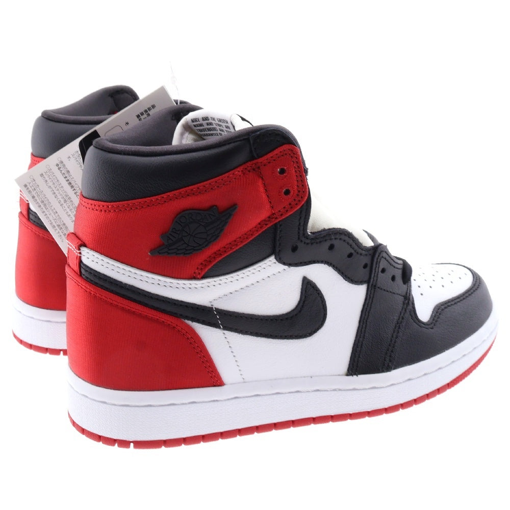NIKE(ナイキ) WMNS AIR JORDAN 1 ウィメンズ エアジョーダン1 サテン ブラックトゥ ハイカットスニーカー ブラック/レッド US6/23cm CD0461-016