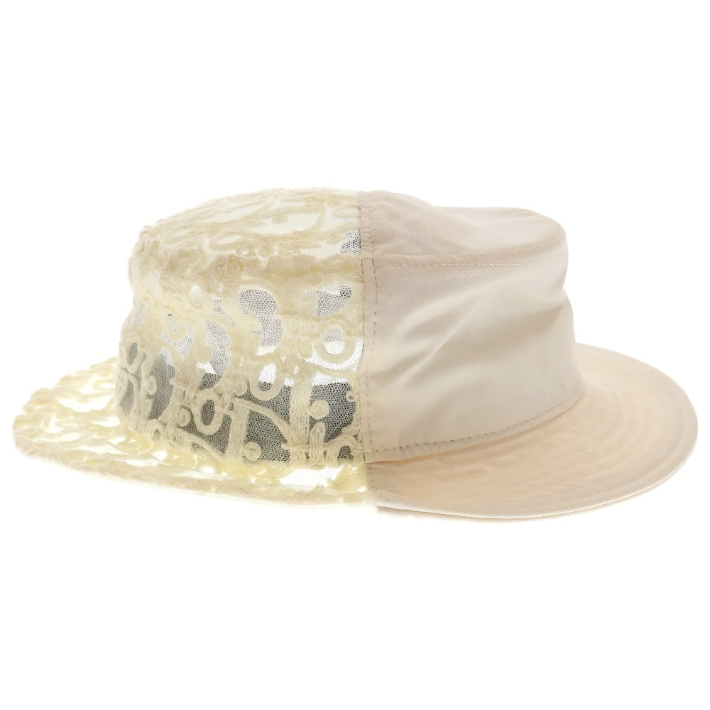 DIOR(ディオール) 22SS スプリット フィッシャーマン オブリークメッシュ バケット ハット 帽子 トロッター ホワイト 283C904A4451
