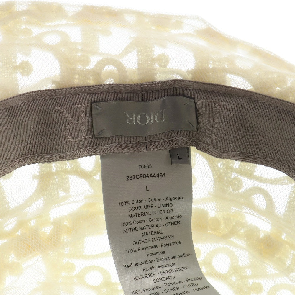 DIOR(ディオール) 22SS スプリット フィッシャーマン オブリークメッシュ バケット ハット 帽子 トロッター ホワイト 283C904A4451
