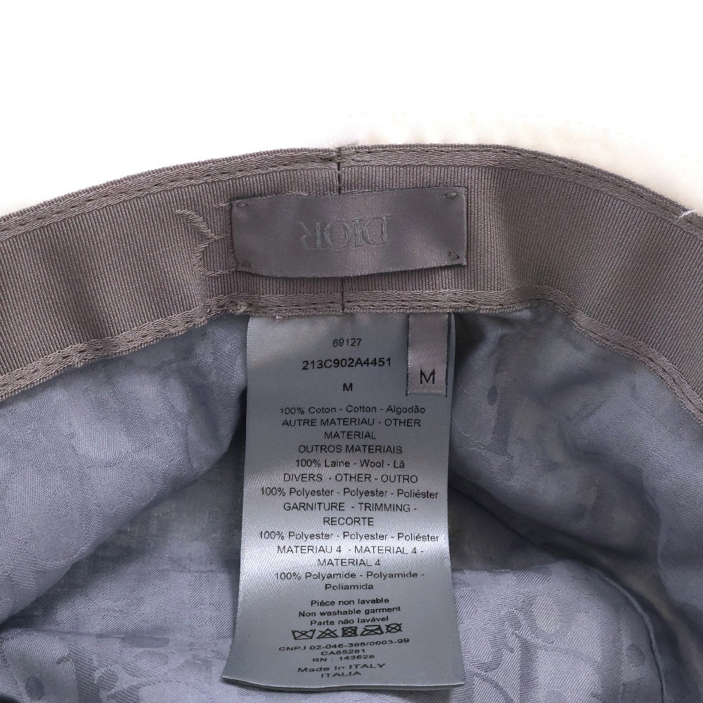 DIOR(ディオール) ×sacai サカイ ロゴパッチ付きコットンファイユアウトドアハット ホワイト 213C902A4451