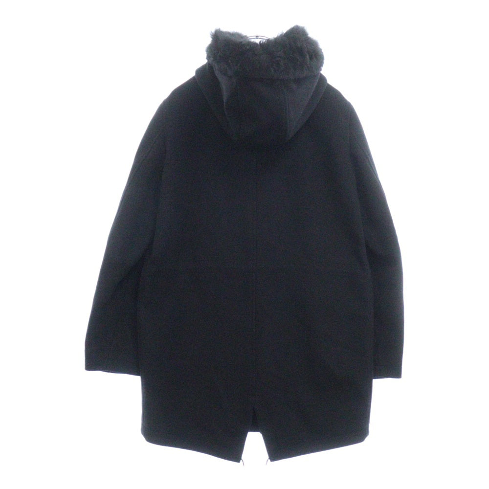 DIOR(ディオール) 18AW アトリエBEE カシミヤ混ウール ファー付フーディ コート ブラック 733C375C3183