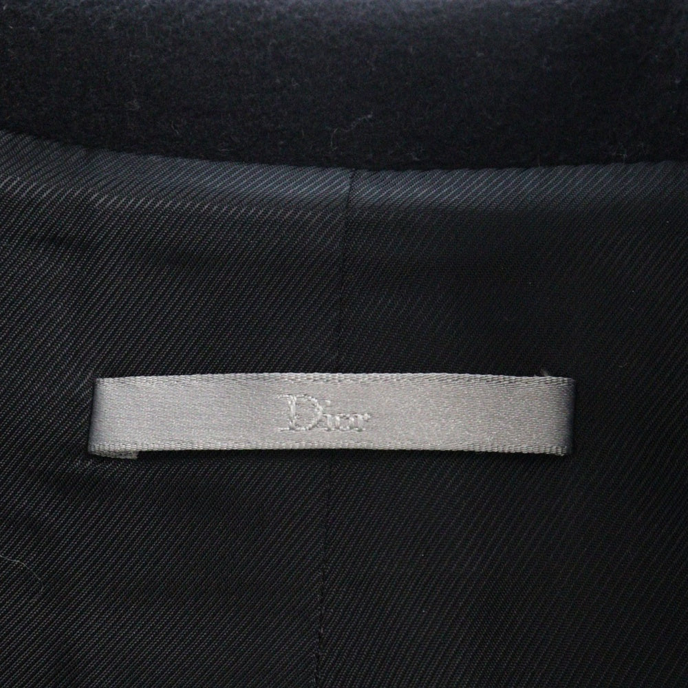 DIOR(ディオール) 18AW アトリエBEE カシミヤ混ウール ファー付フーディ コート ブラック 733C375C3183