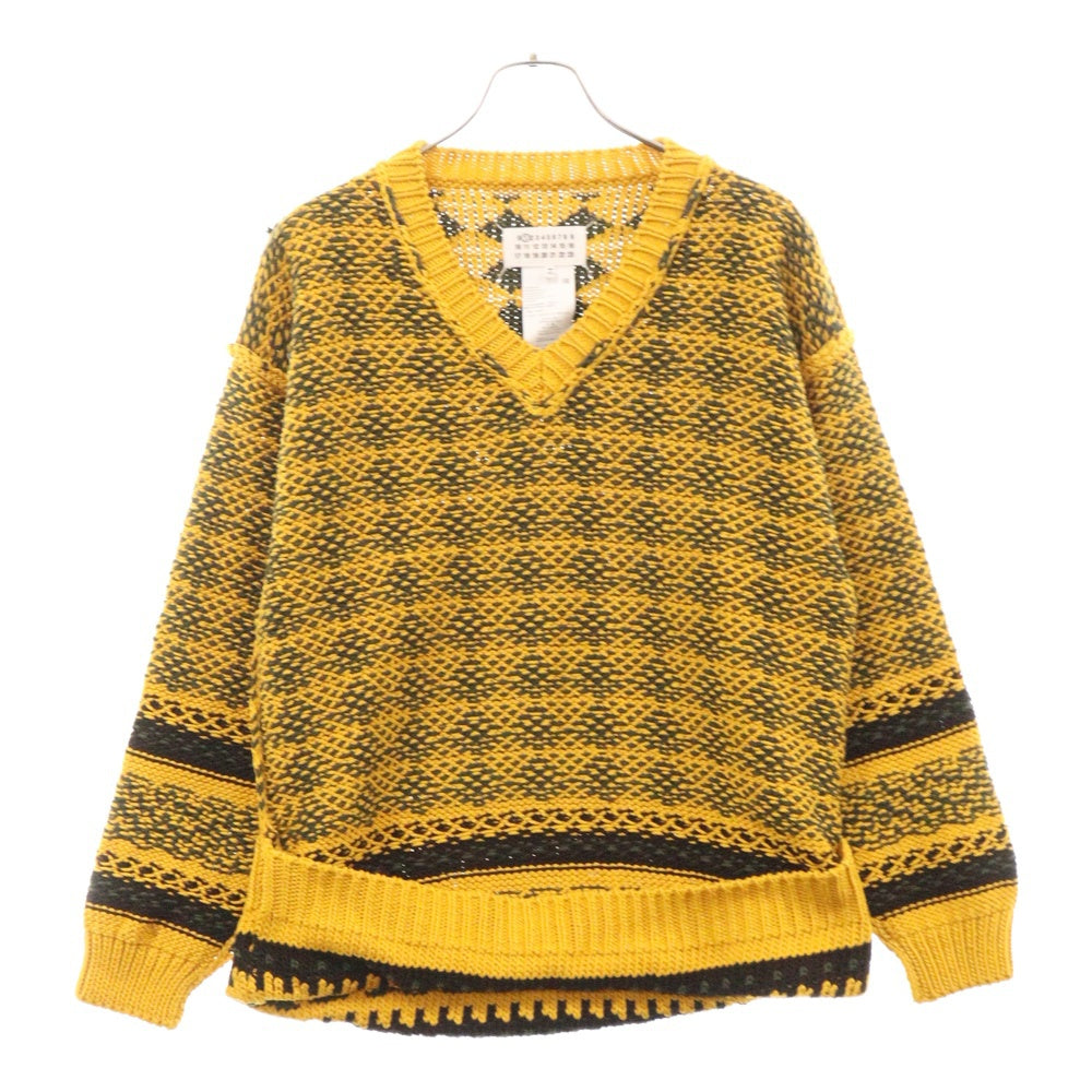 Maison Margiela 1(メゾンマルジェラ) 22SS オーバサイズ リバースニットセーター イエロー S51GP0241
