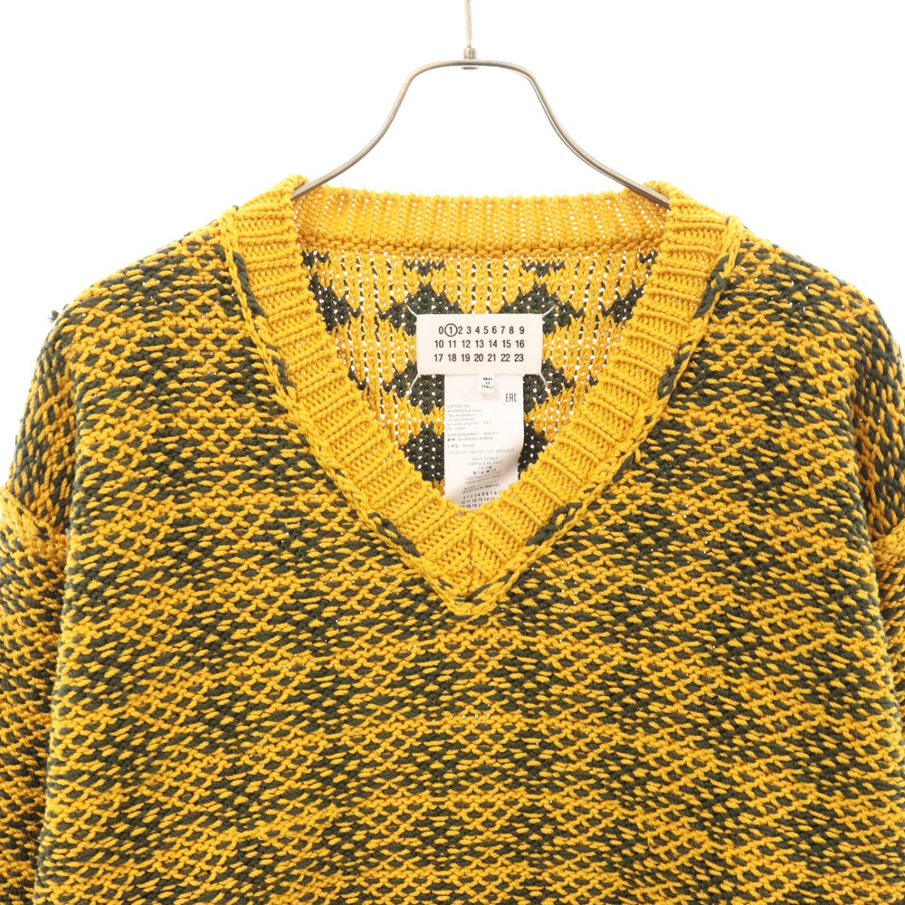 Maison Margiela 1(メゾンマルジェラ) 22SS オーバサイズ リバースニットセーター イエロー S51GP0241