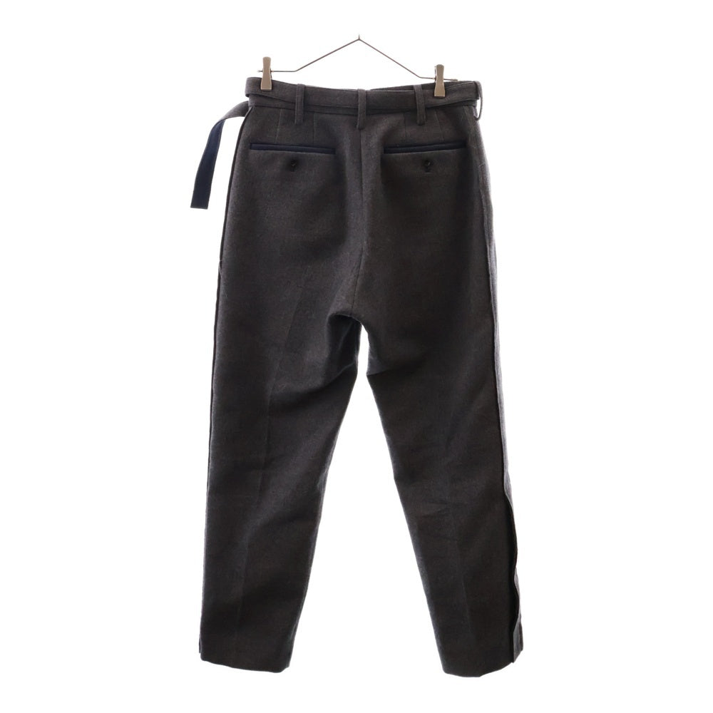 Sacai(サカイ) 22AW Wool Melton Pants ウール メルトン ロングパンツ グレー 22-02886M