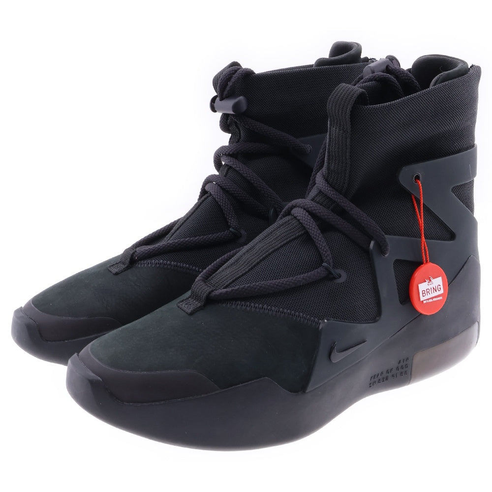 NIKE(ナイキ) × Fear Of God AIR FEAR OF GOD 1 Triple Black フィア オブ ゴッド エア 1 トリプルブラック ハイカットスニーカー AR4237-005 US7/25cm