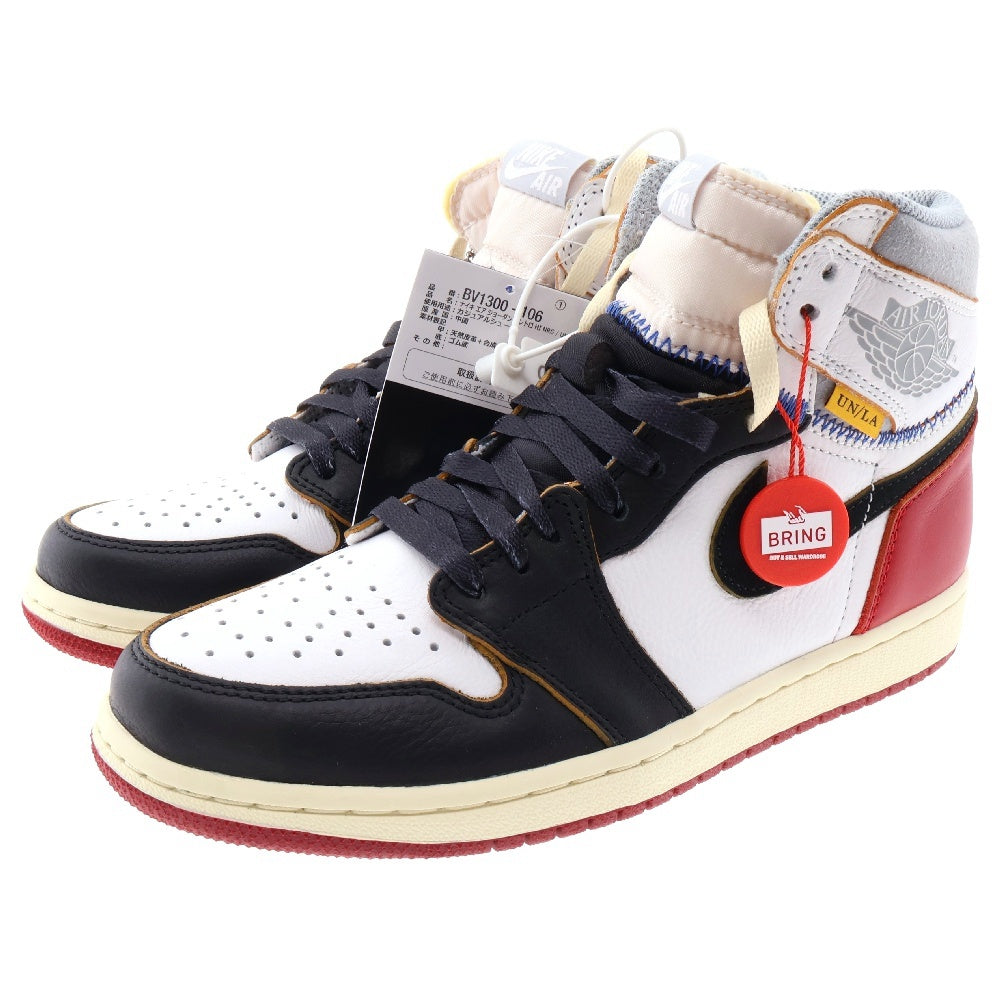 NIKE(ナイキ) ×UNION AIR JORDAN 1 RETRO HI NRG BV1300-106 ユニオン エアジョーダン1 ハイカットスニーカー ブラック/レッド/ホワイト US7.5/25.5cm