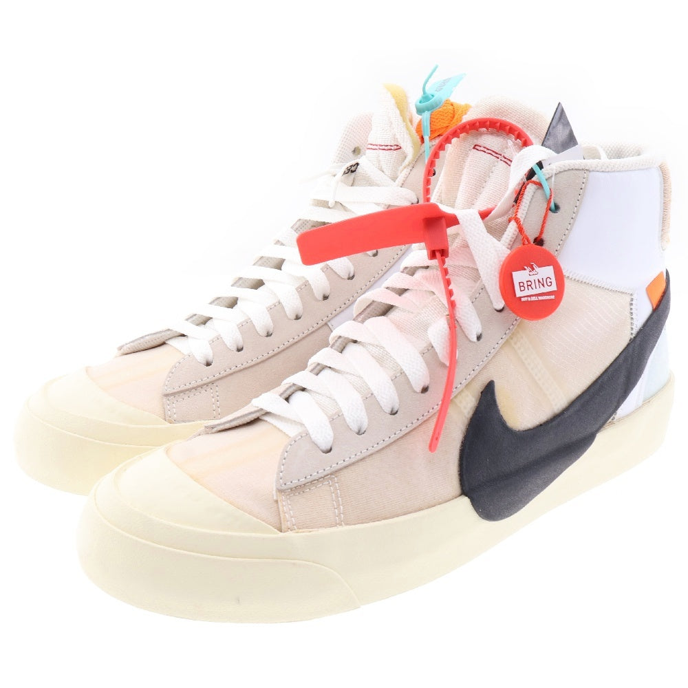 NIKE(ナイキ) ×OFF-WHITE The 10 BLAZER MID オフホワイト ブレザー ハイカットスニーカー ホワイト US9.5/27.5cm AA3832-100