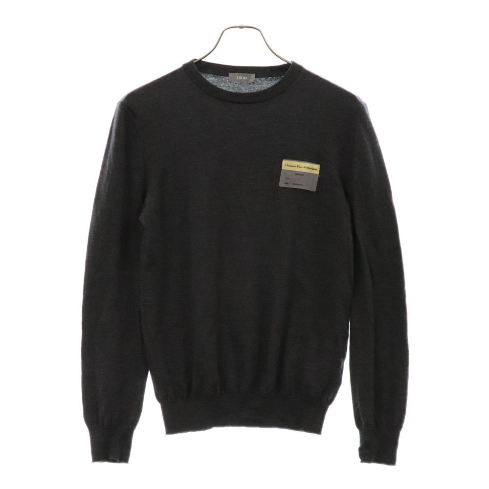 DIOR(ディオール) 19AW ビジターパッチ クルーネック ニットセーター グレー 923M649AT938