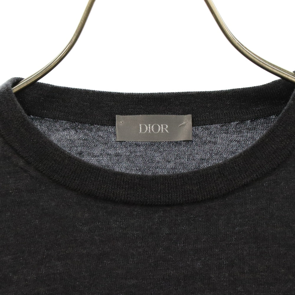 DIOR(ディオール) 19AW ビジターパッチ クルーネック ニットセーター グレー 923M649AT938