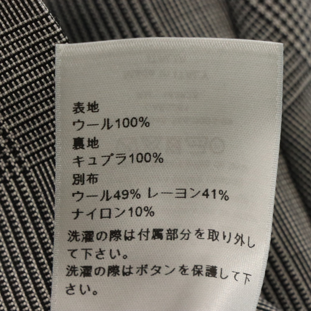 Dior HOMME(ディオールオム) プリンセスオブウェールズ マイクロ ハウンドトゥース ウールキャンバス ワークウェア シングルテーラードジャケット 113C278A4995