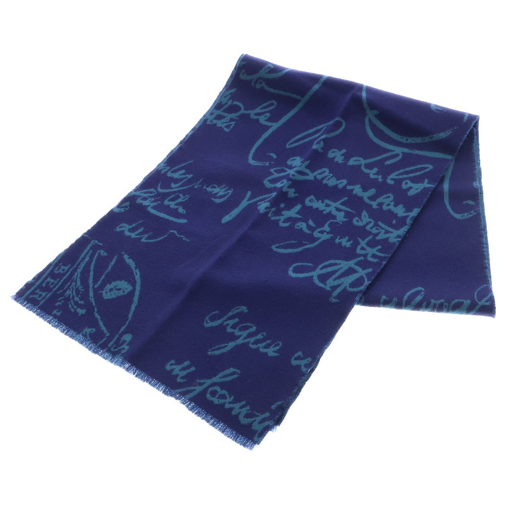 Berluti(ベルルッティ) カリグラフィー ウール ストール マフラー ネイビー