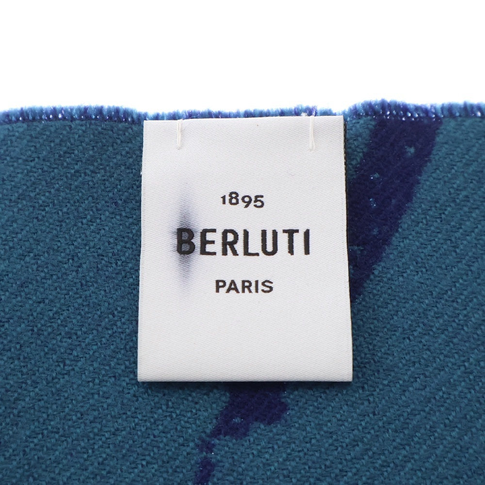 Berluti(ベルルッティ) カリグラフィー ウール ストール マフラー ネイビー