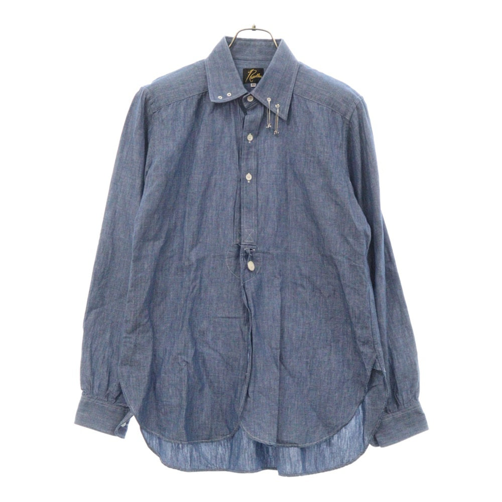 Needles(ニードルス) Pinhole EDW Shirt - C/L Chambray カラー装飾 ロングスリーブ 長袖シャツ ライトブルー KP205