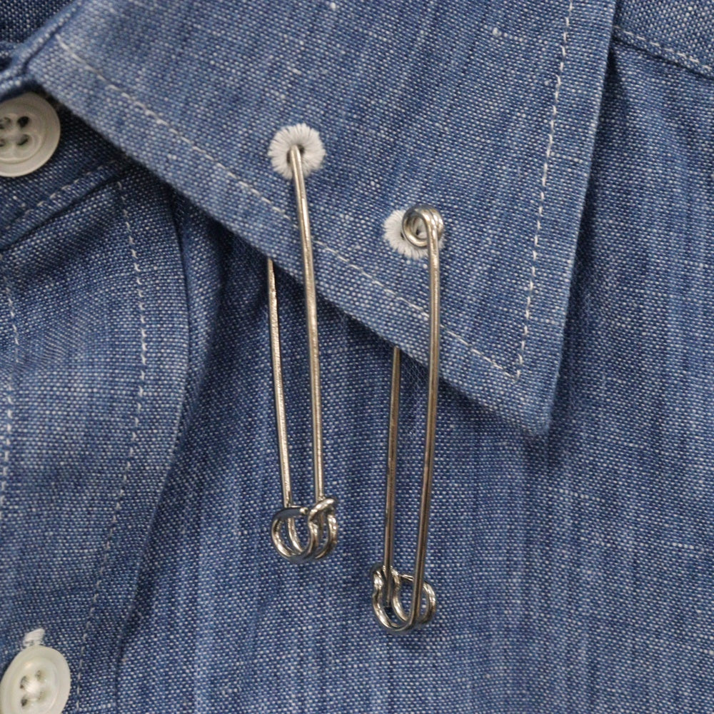 Needles(ニードルス) Pinhole EDW Shirt - C/L Chambray カラー装飾 ロングスリーブ 長袖シャツ ライトブルー KP205