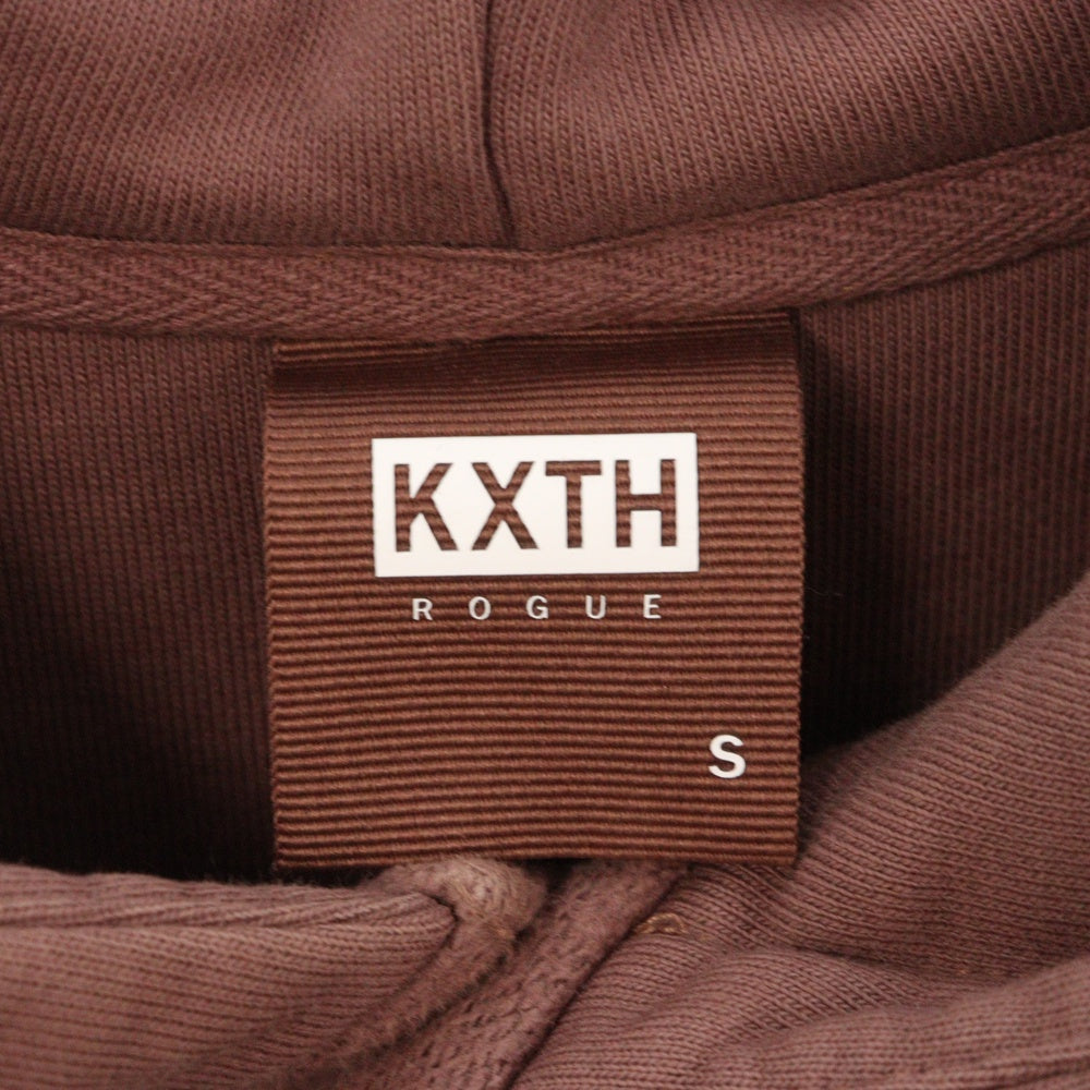 KITH(キス) 21AW ×RUSSELL ATHLETIC PATCHWORK WILLIAMS 3 HOODIE ラッセル アスレッチク フロントボタン スウェット プルオーバーパーカーブラウン