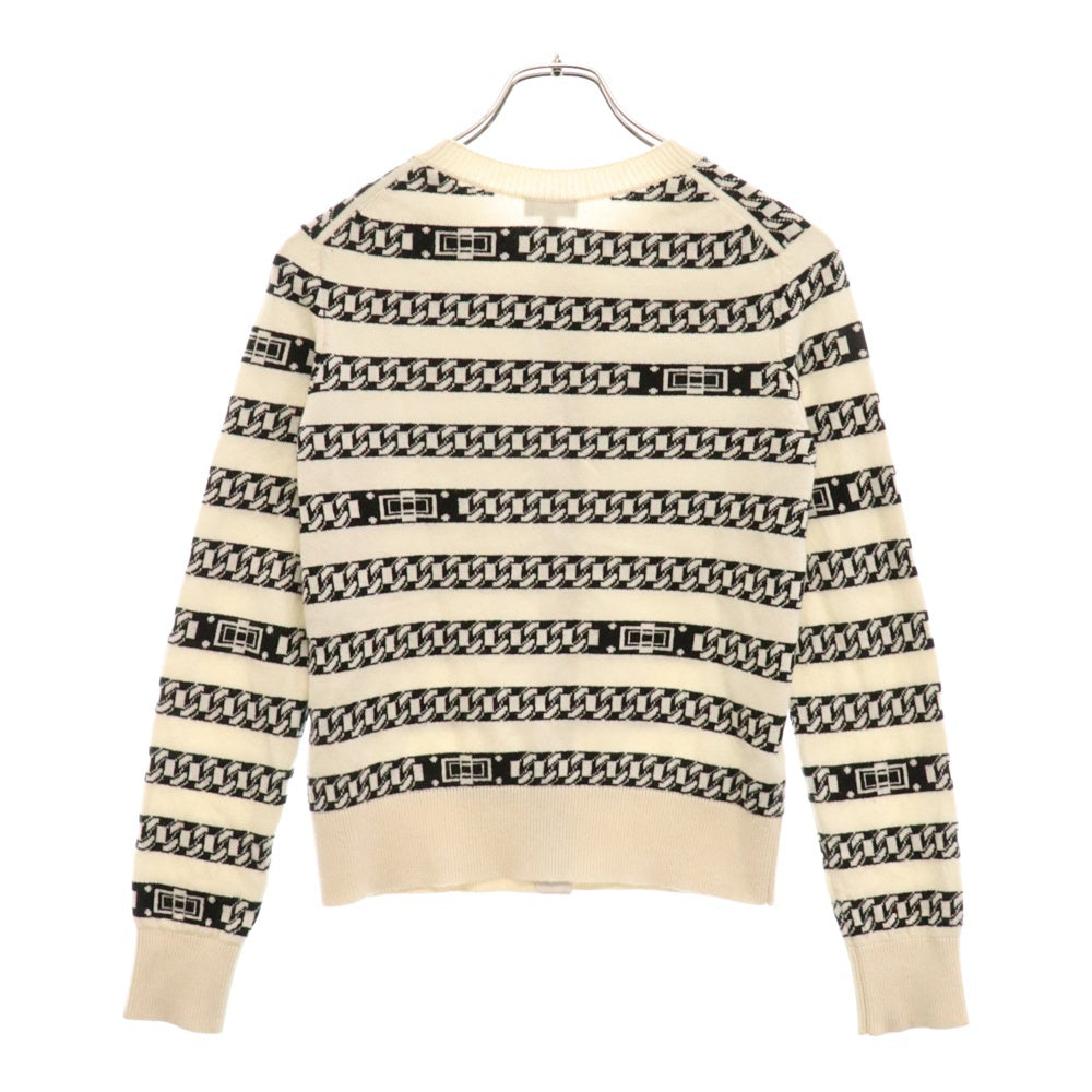 CHANEL(シャネル) ココマーク バイカラーボタン ボーダー チェーン カシミヤ ニット アンサンブル カーディガン レディース P56113K07327