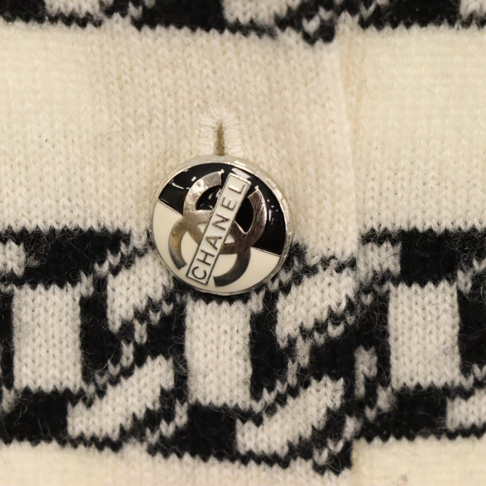 CHANEL(シャネル) ココマーク バイカラーボタン ボーダー チェーン カシミヤ ニット アンサンブル カーディガン レディース P56113K07327
