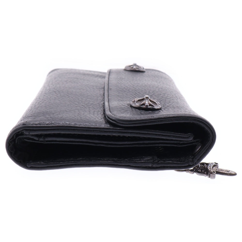 CHROME HEARTS(クロムハーツ) WAVE CROSS BALL ウェーブ ウォレット クロスボールボタン 長財布 ブラック