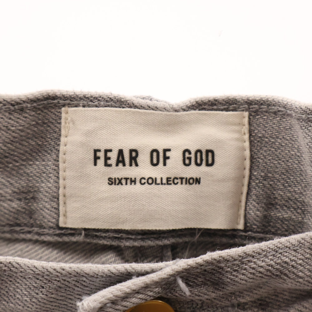 FEAR OF GOD(フィアオブゴッド) 18AW SIXTH RELAXED DENIM JEAN ダメージ加工 スキニー デニムパンツ グレー 6S19-6017-4003