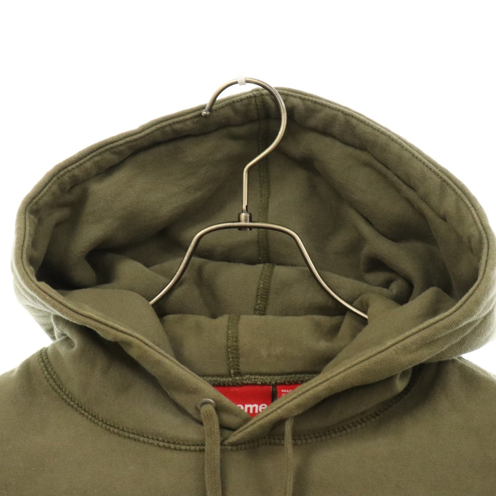 SUPREME(シュプリーム) 16AW Chrome Classic Logo Hooded Sweatshirt クラシックロゴ プルオーバースウェットパーカー カーキ