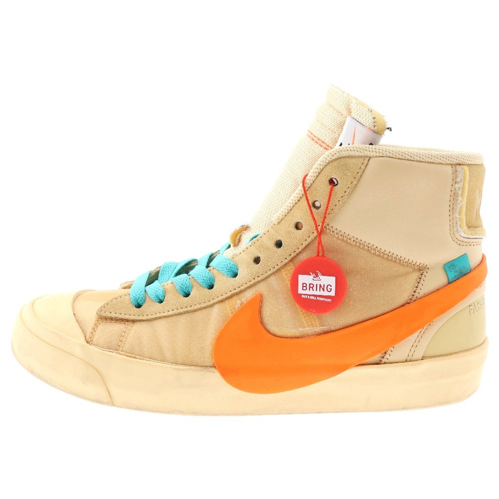 NIKE(ナイキ) ×OFF-WHITE BLAZER MID GRIM REAPER オフホワイト ブレーザー グリムリーパー ミッドカットスニーカー ベージュ/オレンジ US8.5/26.5cm AA3832-700