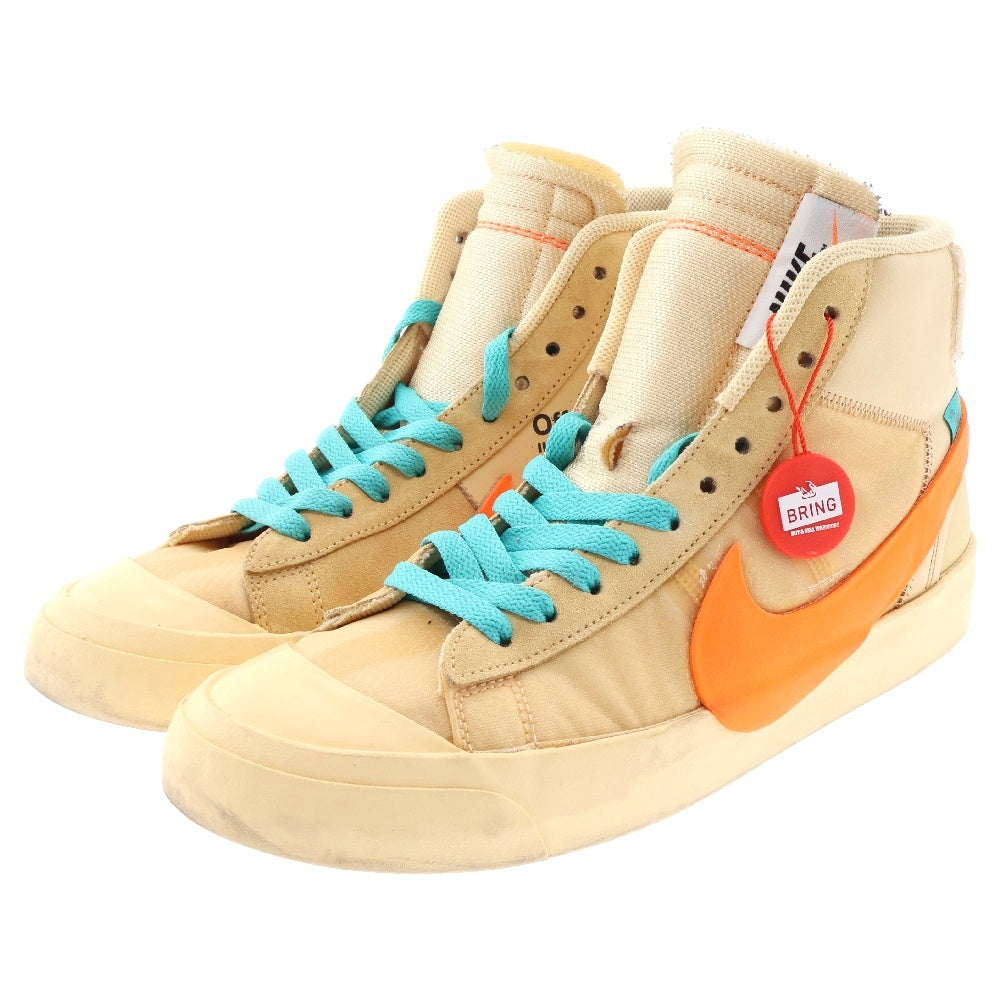 NIKE(ナイキ) ×OFF-WHITE BLAZER MID GRIM REAPER オフホワイト ブレーザー グリムリーパー ミッドカットスニーカー ベージュ/オレンジ US8.5/26.5cm AA3832-700