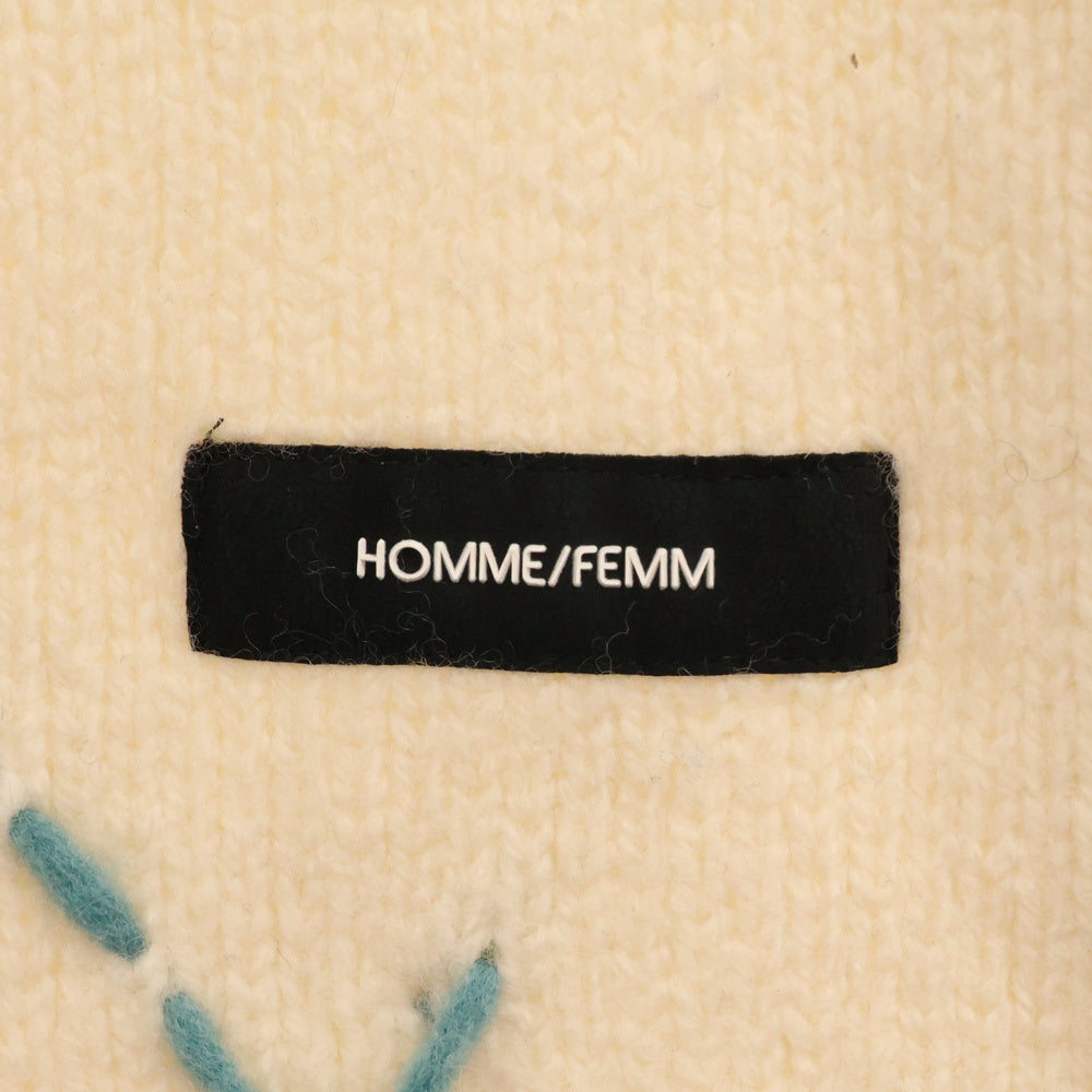SYU.HOMME/FEMM(シュウ オム フェム) 19AW Interstate Argyle アーガイル サイドジップ ウール ニット セーター アイボリー H19AW-13