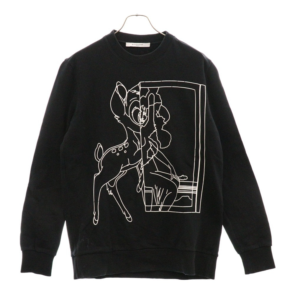 GIVENCHY(ジバンシィ) ×Disney ディズニー バンビ プリント クルーネック スウェット トレーナー ブラック 17Y 7745 491