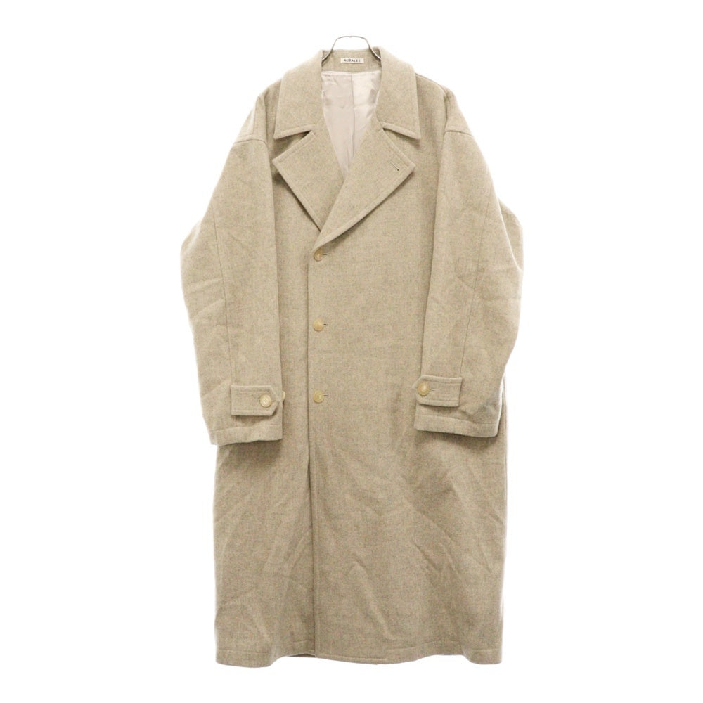 AURALEE(オーラリー) 21AW SUPER MILLED SHETLAND WOOL DOUBLE-BREASTED COAT シェットランドウール チェスター コート ダブル ベージュ A21AC01LS
