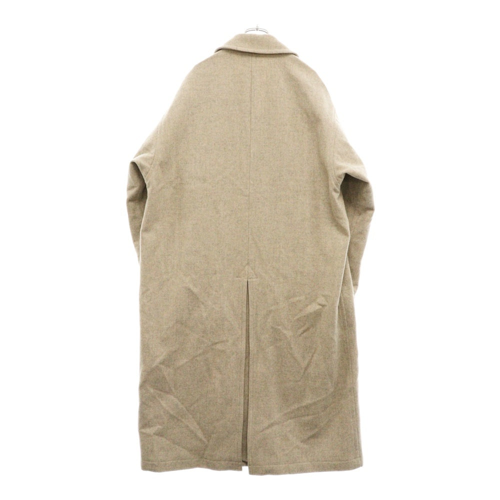 AURALEE(オーラリー) 21AW SUPER MILLED SHETLAND WOOL DOUBLE-BREASTED COAT シェットランドウール チェスター コート ダブル ベージュ A21AC01LS