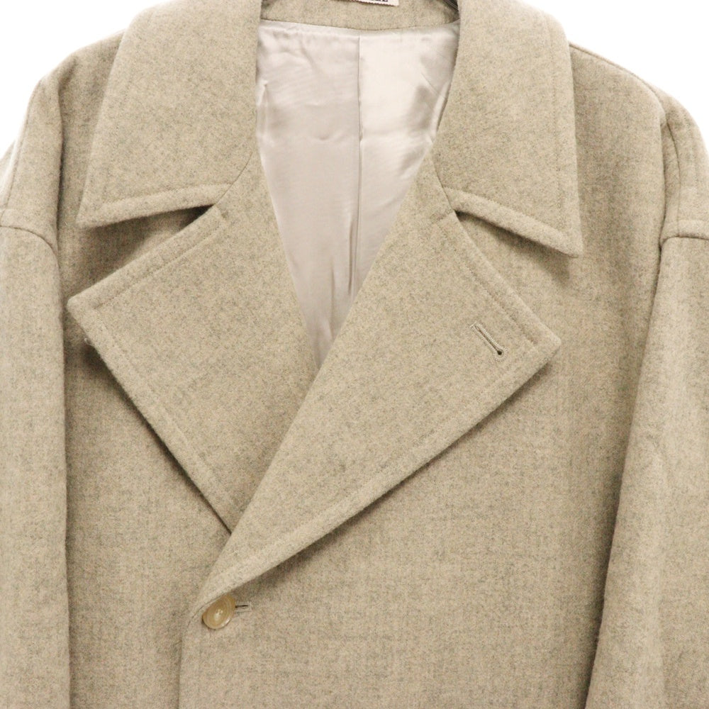 AURALEE(オーラリー) 21AW SUPER MILLED SHETLAND WOOL DOUBLE-BREASTED COAT シェットランドウール チェスター コート ダブル ベージュ A21AC01LS