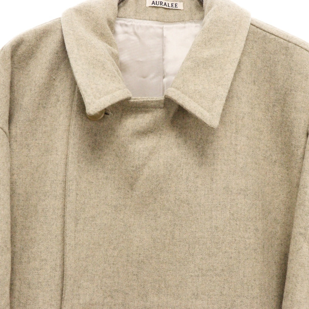 AURALEE(オーラリー) 21AW SUPER MILLED SHETLAND WOOL DOUBLE-BREASTED COAT シェットランドウール チェスター コート ダブル ベージュ A21AC01LS