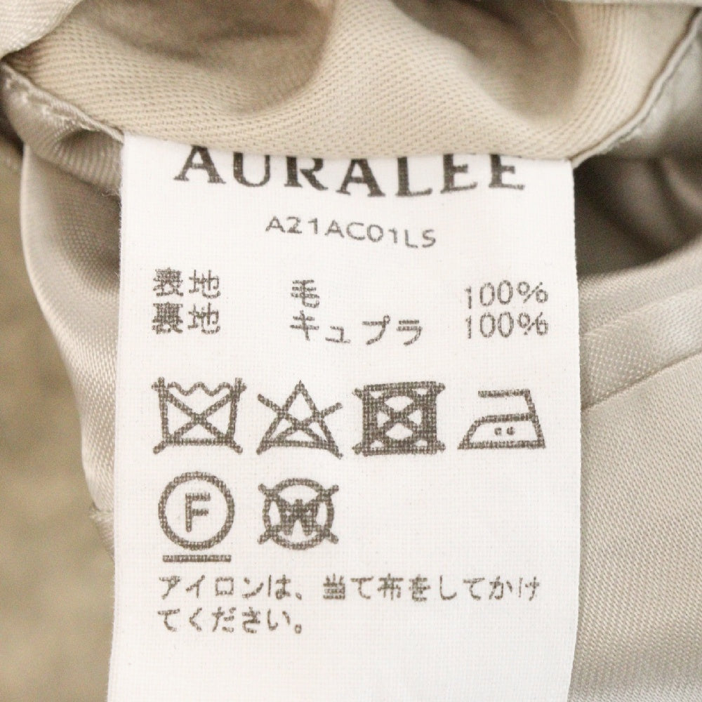 AURALEE(オーラリー) 21AW SUPER MILLED SHETLAND WOOL DOUBLE-BREASTED COAT シェットランドウール チェスター コート ダブル ベージュ A21AC01LS