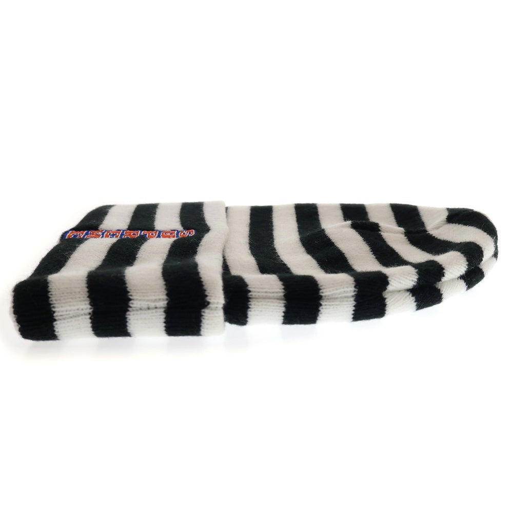 SUPREME(シュプリーム) 16AW VERTICAL LOGO STRIPED BEANIE バーティカルロゴ ストライプニットビーニー ホワイト ボーダー