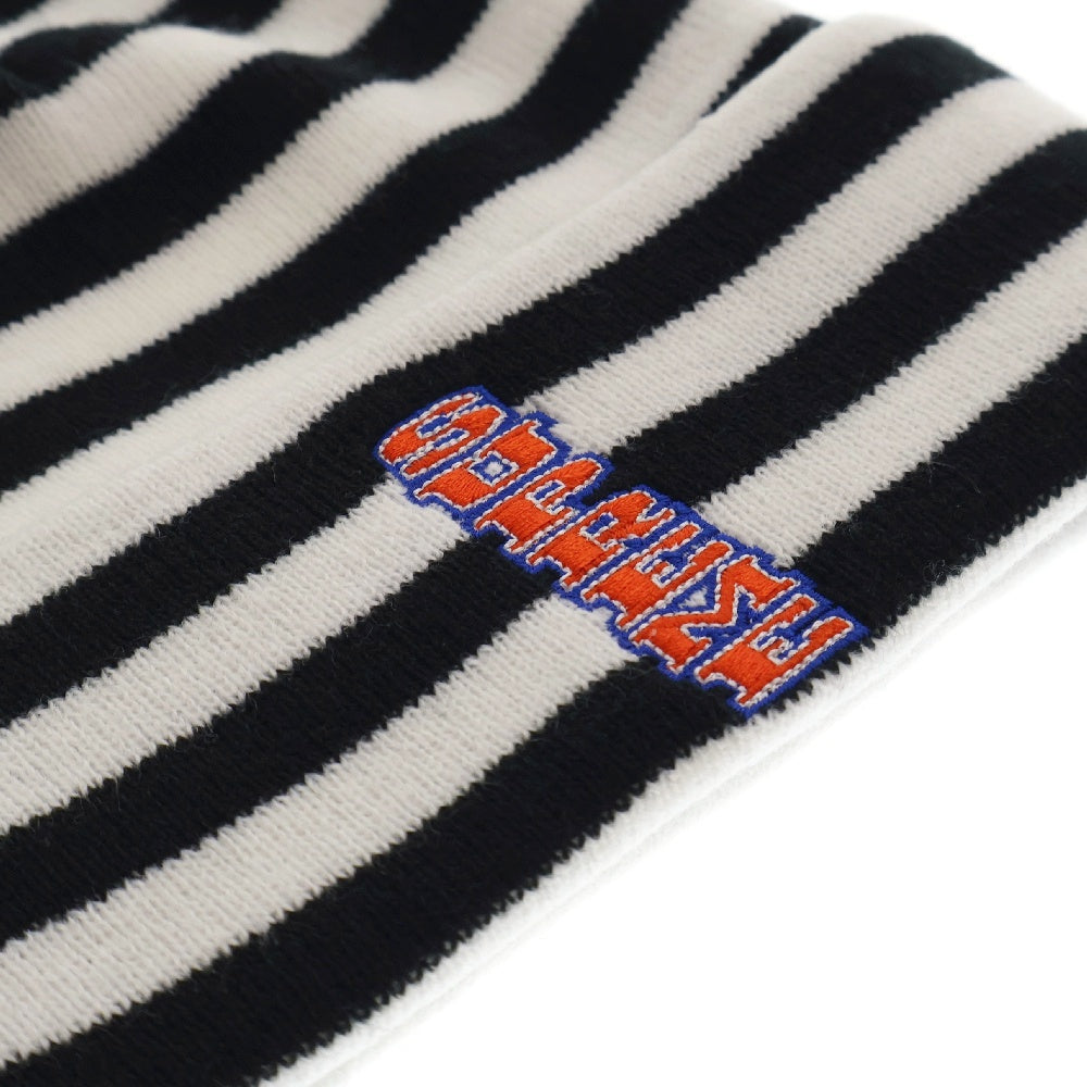 SUPREME(シュプリーム) 16AW VERTICAL LOGO STRIPED BEANIE バーティカルロゴ ストライプニットビーニー ホワイト ボーダー