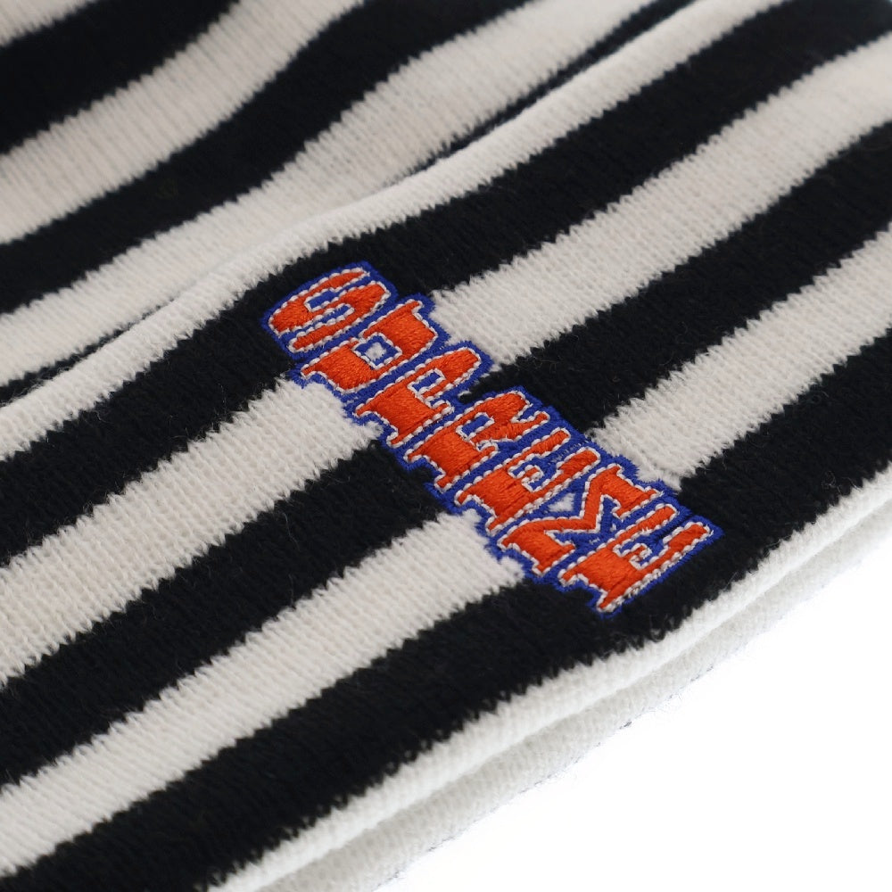 SUPREME(シュプリーム) 16AW VERTICAL LOGO STRIPED BEANIE バーティカルロゴ ストライプニットビーニー ホワイト ボーダー