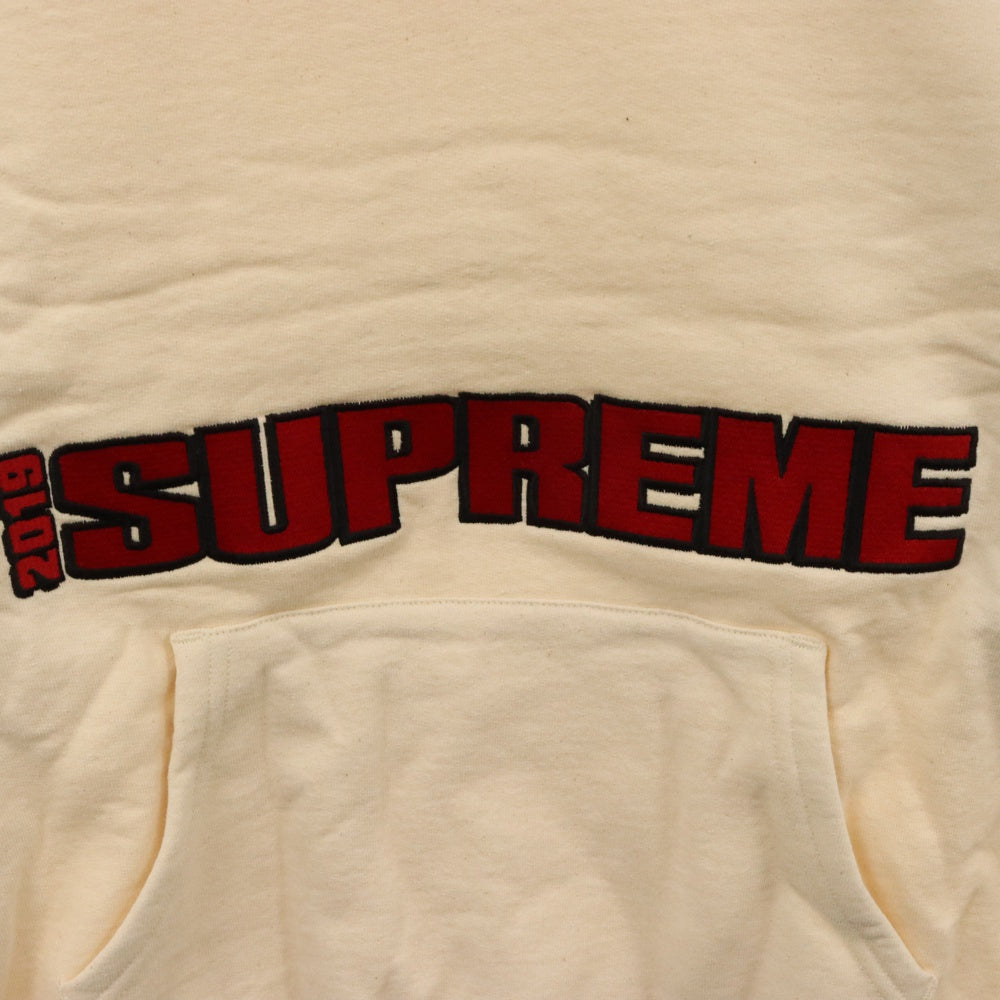 SUPREME(シュプリーム) 19SS Blockbuster Hooded Sweatshirt ブロックバスターフーディー スウェット プルオーバーパーカー アイボリー