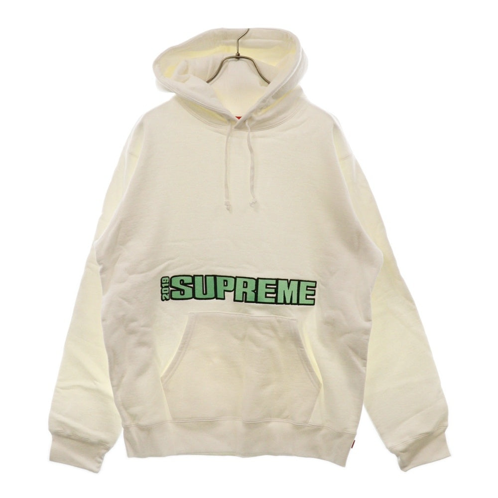 SUPREME(シュプリーム) 19SS Blockbuster Hooded Sweatshirt ブロックバスターフーディー スウェット プルオーバーパーカー ホワイト