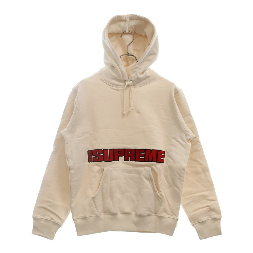 SUPREME(シュプリーム) 19SS Blockbuster Hooded Sweatshirt ブロックバスターフーディー スウェット プルオーバーパーカー アイボリー