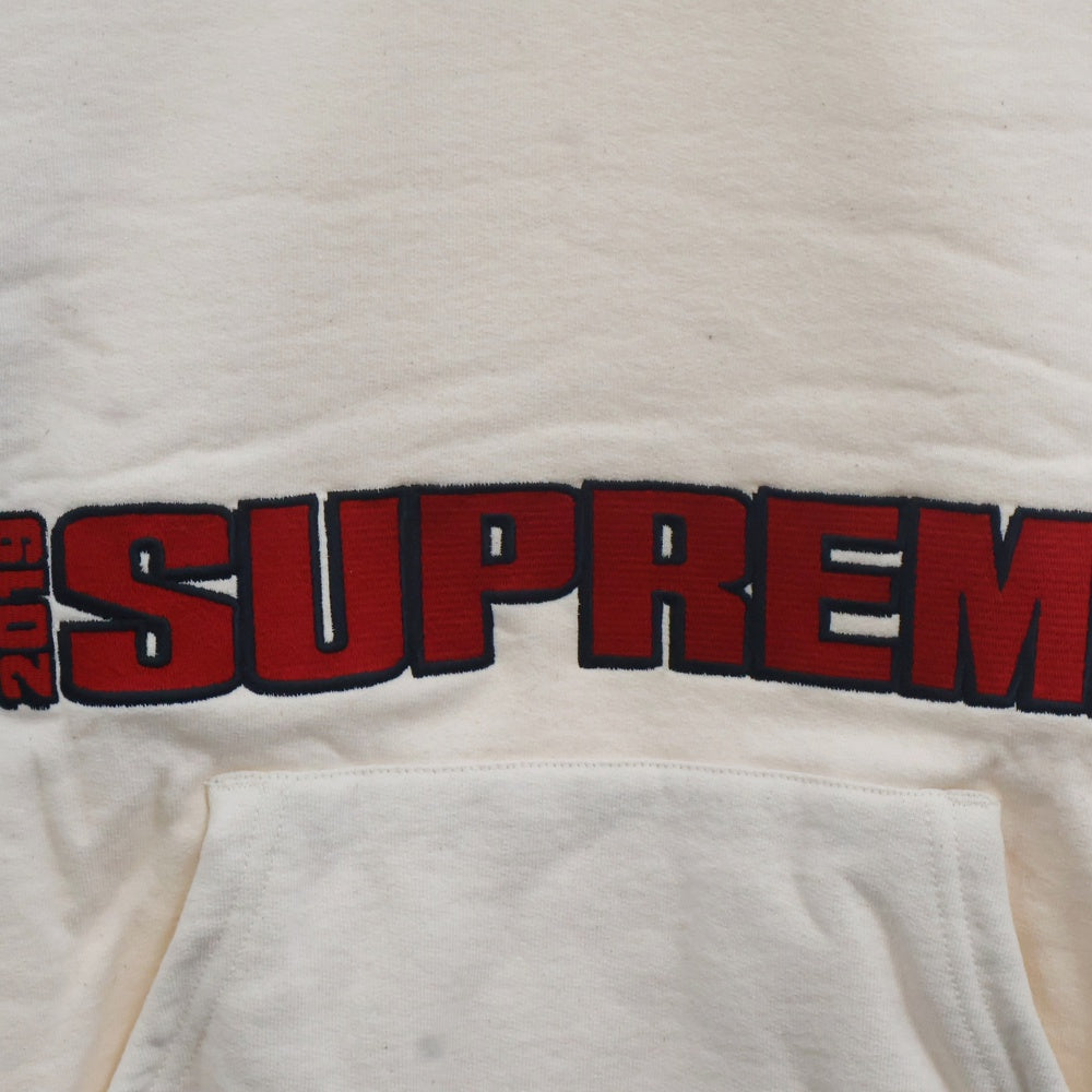 SUPREME(シュプリーム) 19SS Blockbuster Hooded Sweatshirt ブロックバスターフーディー スウェット プルオーバーパーカー アイボリー