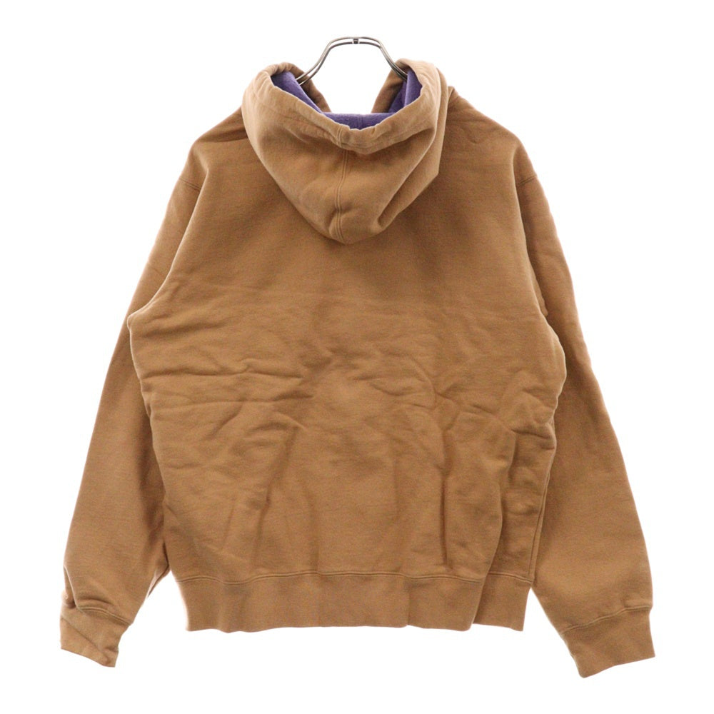 SUPREME(シュプリーム) 18SS Contrast Zip Up Hooded Sweatshirt コントラスト スモールボックスロゴ刺繍ジップアップスウェットパーカー ブラウン