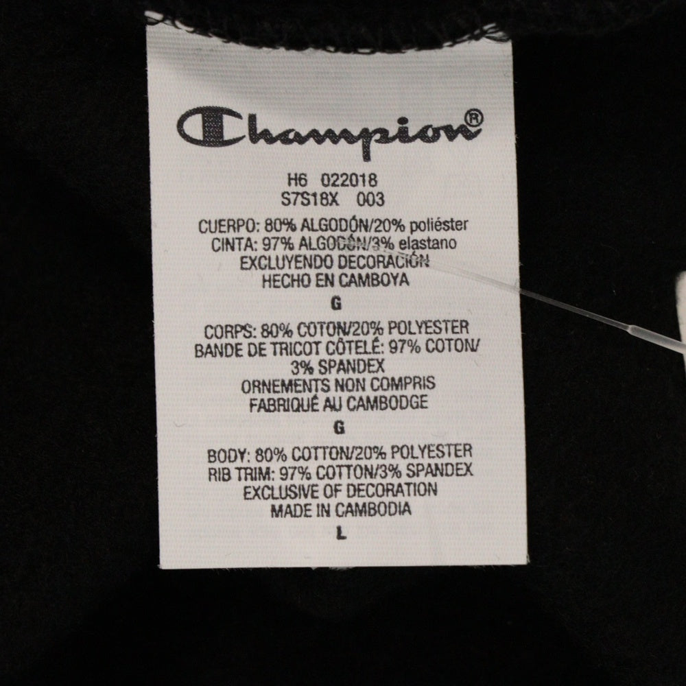 SUPREME(シュプリーム) 18SS Champion Stay In School Crew Neck Sweatshirt メタリックロゴプリントクルーネックスウェットトレーナー ブラック
