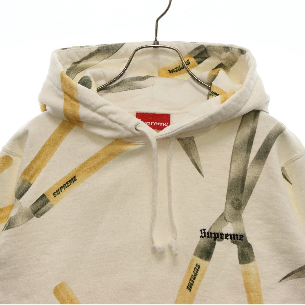 SUPREME(シュプリーム) 19SS Shears Hooded Sweatshirt シザーズ柄 フーデッド スウェット プルオーバー パーカー ホワイト