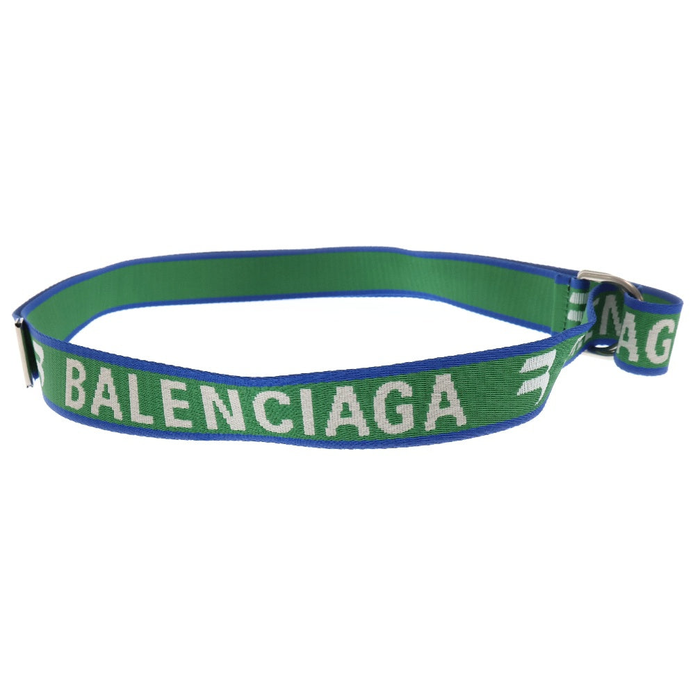 BALENCIAGA(バレンシアガ) SPORTY Bロゴ D-RING ベルト ブルー/グリーン