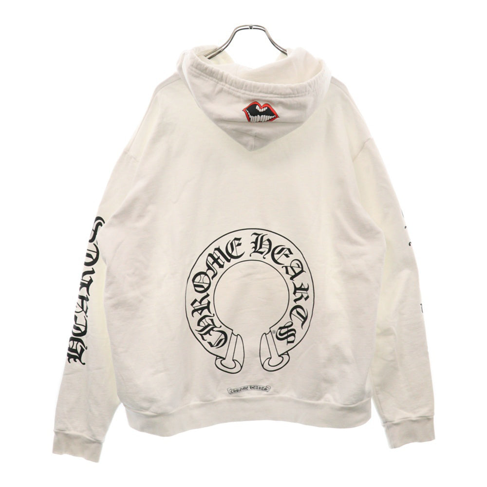 CHROME HEARTS(クロムハーツ) ×MATTY BOY Chomper Horseshoe Hoodie マッティボーイ チョンパーホースシュープリント プルオーバースウェットパーカー フーディー ホワイト