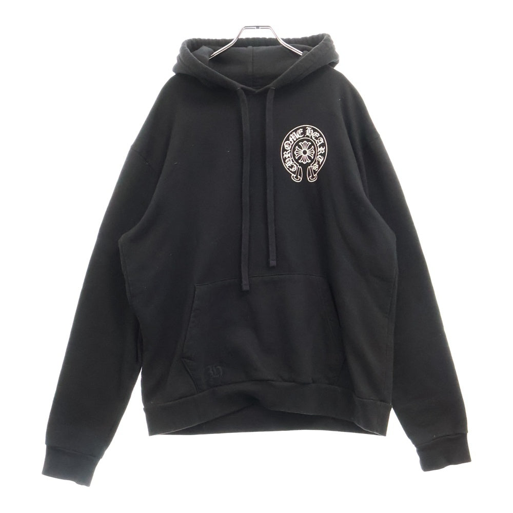 CHROME HEARTS(クロムハーツ) SWTSHRT HD LTD パリ限定 ホースシュー バックプリント スウェットプルオーバーパーカー ブラック