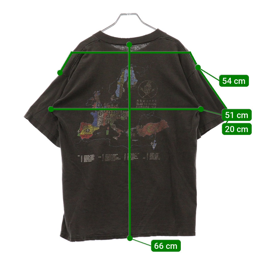 VINTAGE(ヴィンテージ) 90s ヴィンテージ メタリカ ノーウェア ヨーロッパツアー プリント 半袖Tシャツカットソー チャコール