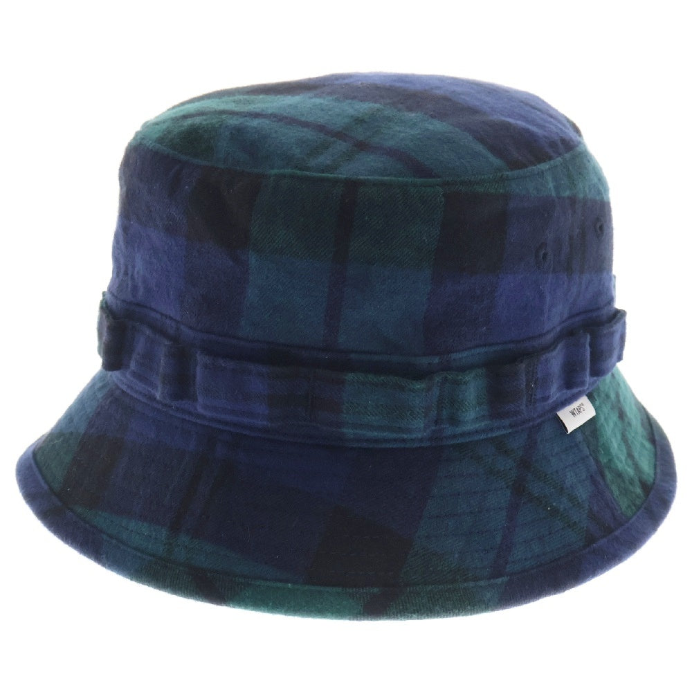 WTAPS(ダブルタップス) 22AW JUNGLE 01 HAT COTTON. FLANNEL. TEXTILE. CRST GREEN チェック柄 バケットハット グリーン 222HCDT-HT12