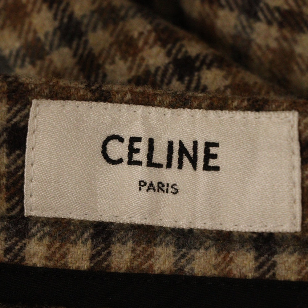 CELINE(セリーヌ) カシミヤ ウール チェック柄 ティクシー パンツ ベージュ 2P787518R